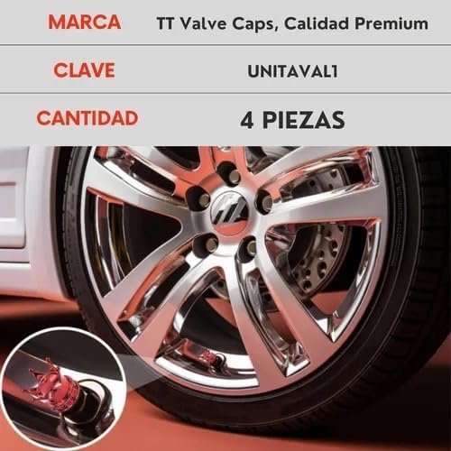 Genérico 4 Tapones Corona Rojo para Válvula De Llanta Coche Bici Moto
