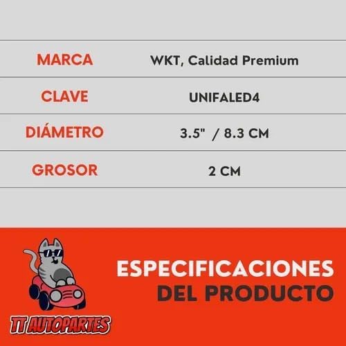 Faro Redondo 9 Led Luz Blanco Fijo Con Base Ore