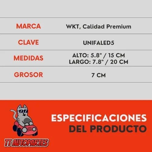 Faro Universal Rectangular 15 Led 5x7 Alta Y Baja H4 45w Ore