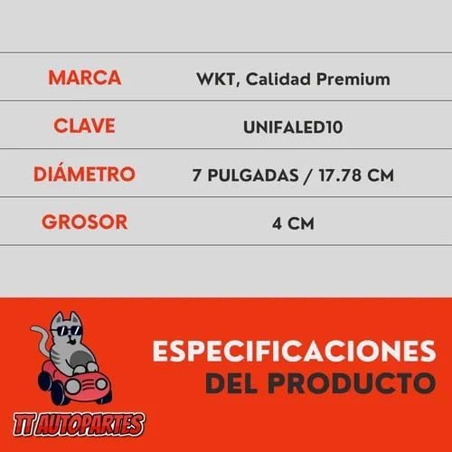 1 Faro 7'' H4 Led Ojo Angel Para Wrangler Jeep Vocho Ore