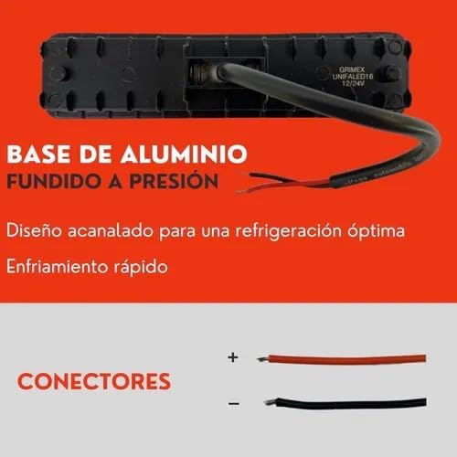 Faro Barra 12 Led Blanco Luz Fija Ore