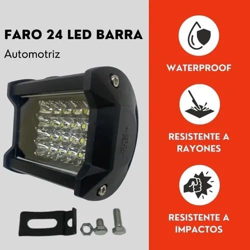 Faro Barra 24 Led Blanco Estrobo Auto Moto Ore