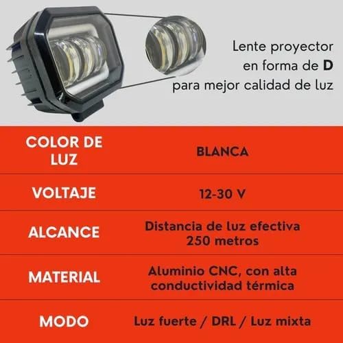 Faro Ojo De Angel 4'' Faro Niebla Luz Blanca Auto Moto Ore