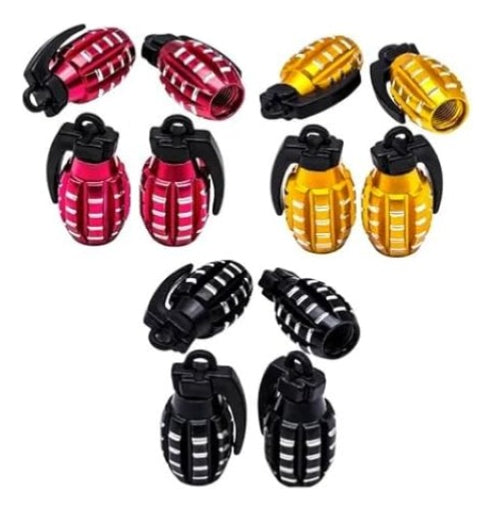24 Tapones Valvula Aire Aluminio Moto Auto Granada Cols