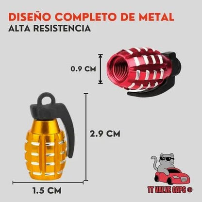 Genérico 12 Tapones Valvula Aire Aluminio Moto Auto Granada Colores