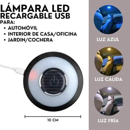 Luz Led Techo Interior Casa Coche Automovil Recargable Usb