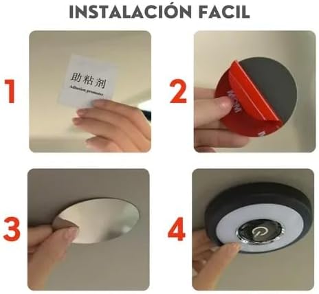 Luz Led Techo Interior Casa Coche Automovil Recargable Usb