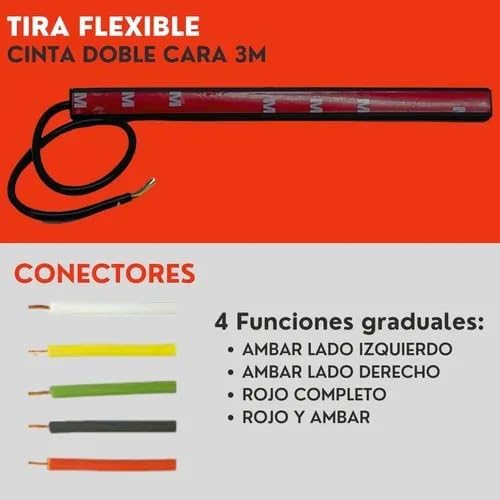 Tira 32 Led Auto Moto Luz Roja Freno Direccional 19 Cm Ore