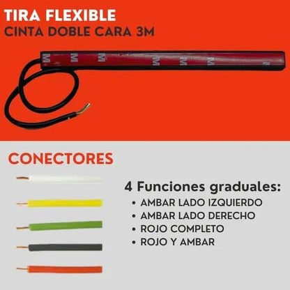 Tira 32 Led Auto Moto Luz Roja Freno Direccional 19 Cm Ore