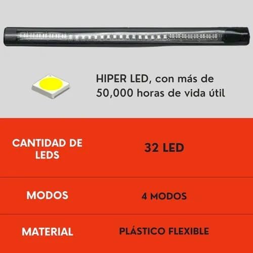 Tira 32 Led Auto Moto Luz Roja Freno Direccional 19 Cm Ore