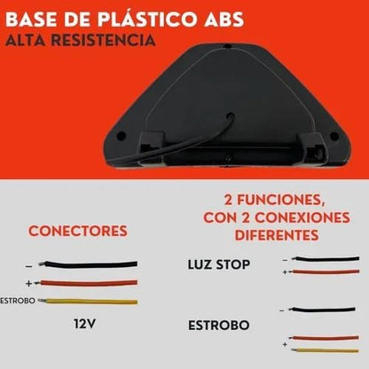 Luz Stop Freno Roja Universal Formula 1 Auto Moto 12 Led Ore