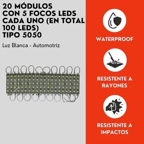 Modulo 100 Led Tipo 5050 Luz Blanca Universal Auto Ore