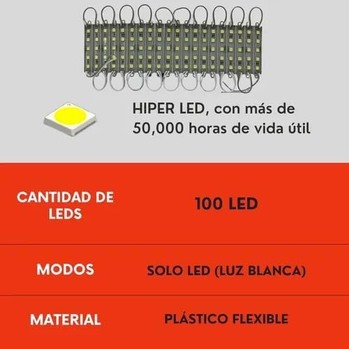 Modulo 100 Led Tipo 5050 Luz Blanca Universal Auto Ore