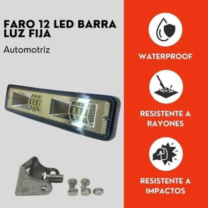 Faro Barra 12 Led Blanco Luz Fija Ore