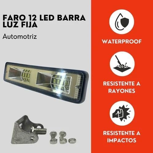 Faro Barra 12 Led Blanco Luz Fija Ore