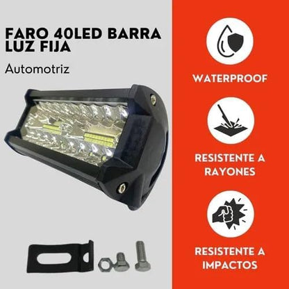 Faro Barra 40 Led Luz Fija Auxiliar 120w Ore