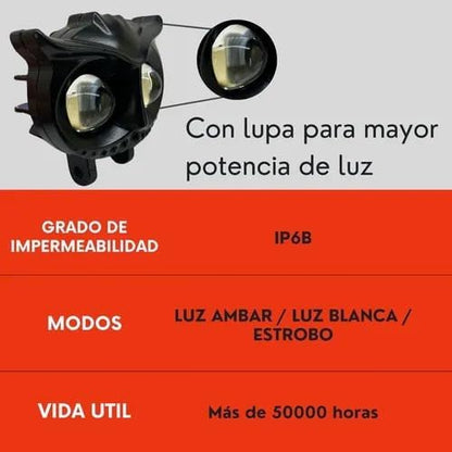 Faro Led Buho 80w Alta/Baja Doble Color Auto Moto Ore