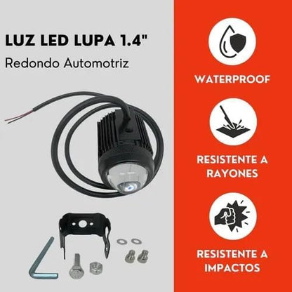 Luz Led Auxiliar Faro De Lupa Para Auto Moto 60w Ore