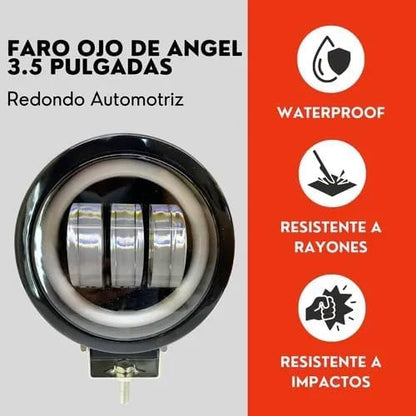 Faro Ojo De Angel 3.5'' Faro Niebla Luz Blanca Auto Moto Ore