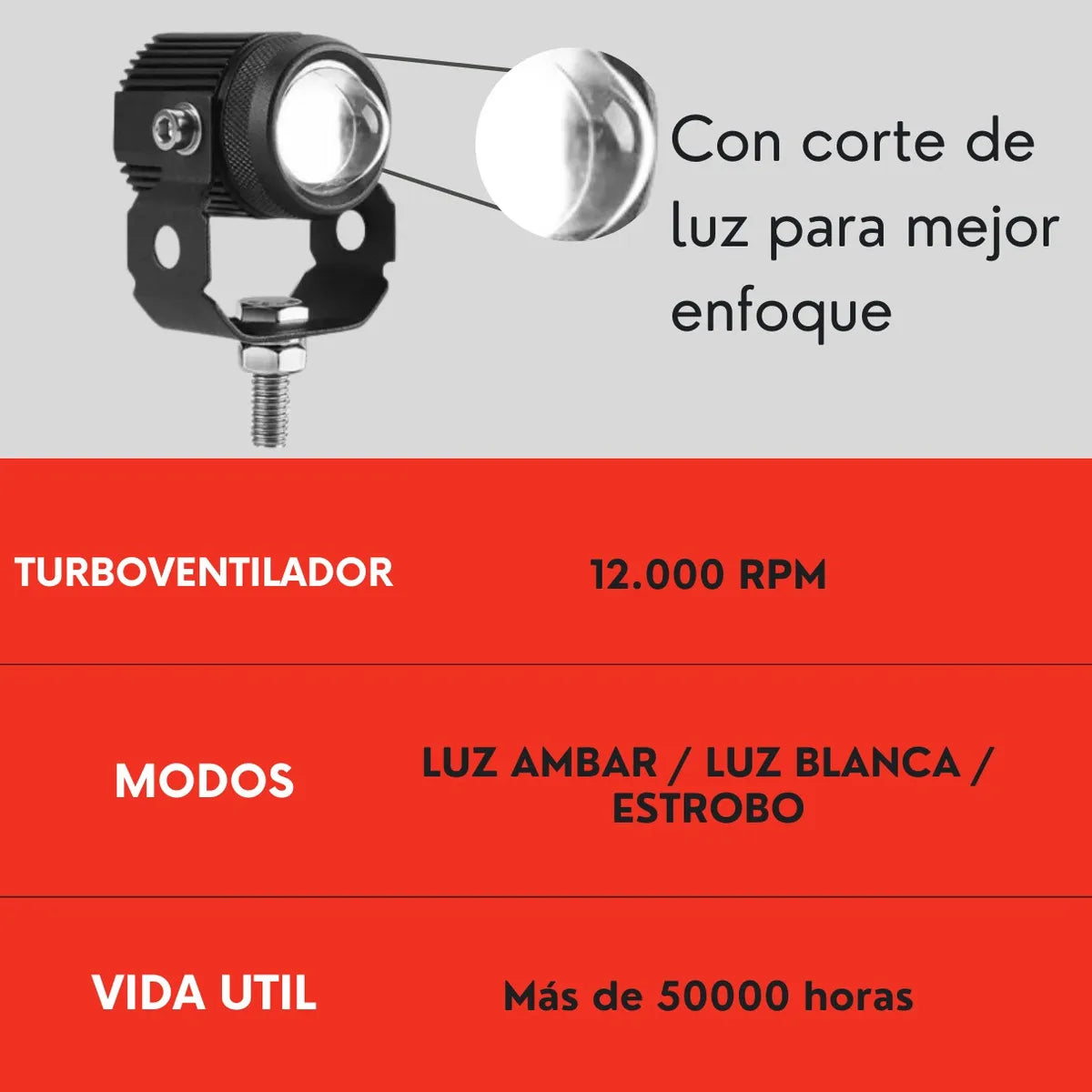 Par Luz Led Auxiliar Faro De Lupa Para Auto Moto 60w Ore