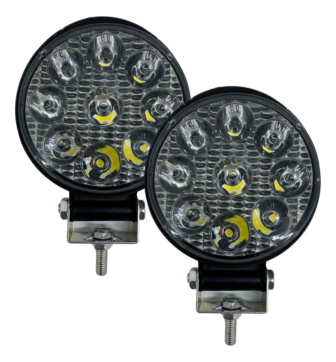 Par Faro Redondo 9 Led Luz Blanco Fijo Con Base Ore