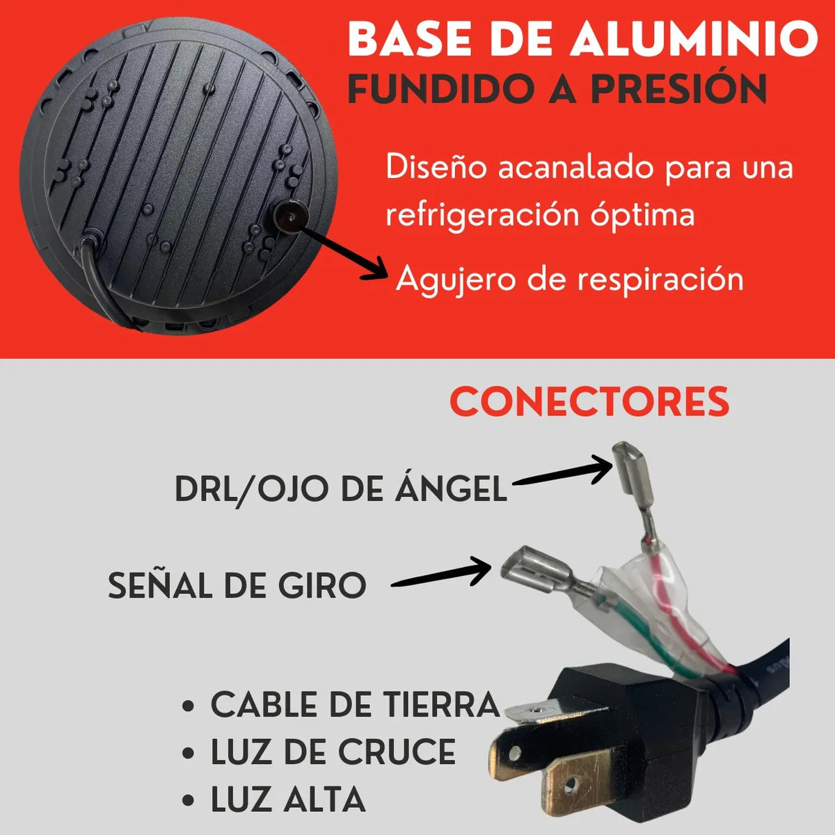 Par Faro 7'' H4 Led Ojo Angel Para Wrangler Jeep Vocho Ore