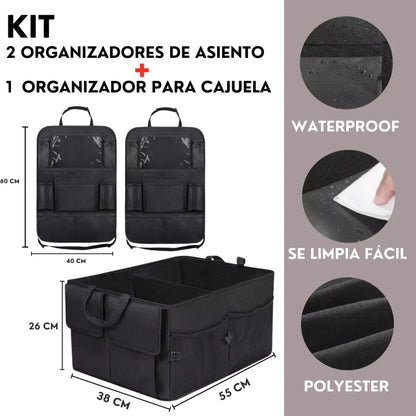 Genérico Kit Organizador Asientos Y Cajuela Auto Camioneta 3pzs