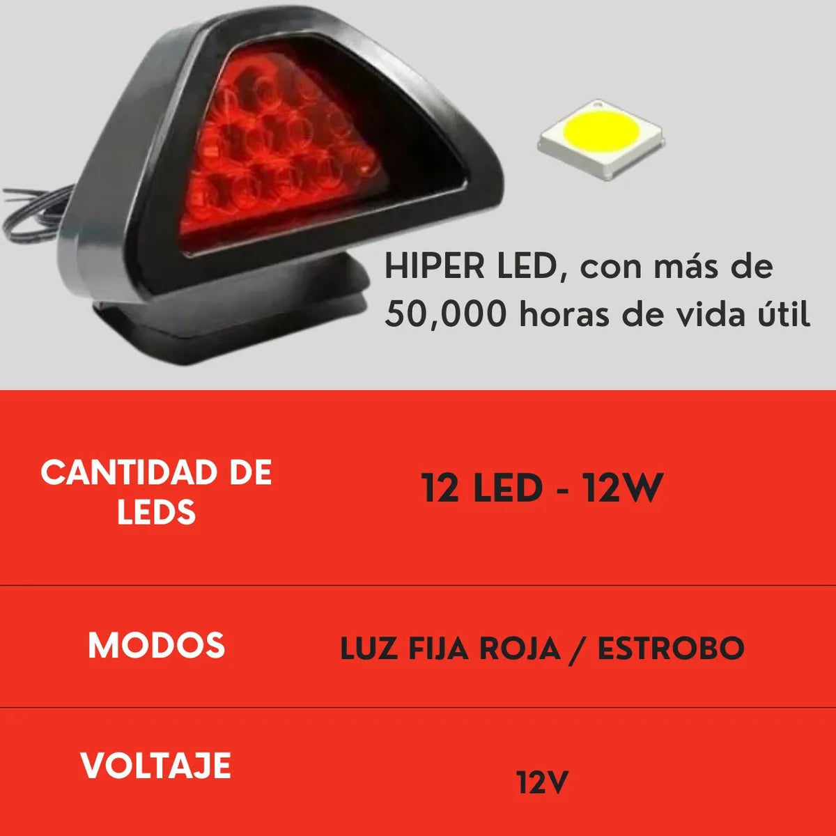 Par Luz Stop Freno Roja Universal Formula 1 Auto 12 Led Ore