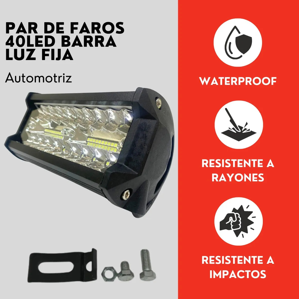 Par Faro Barra 40 Led Luz Fija Auxiliar 120w Ore