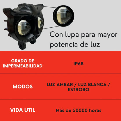 Par Faro Led Buho 80w Alta/Baja Doble Color Auto Moto Ore