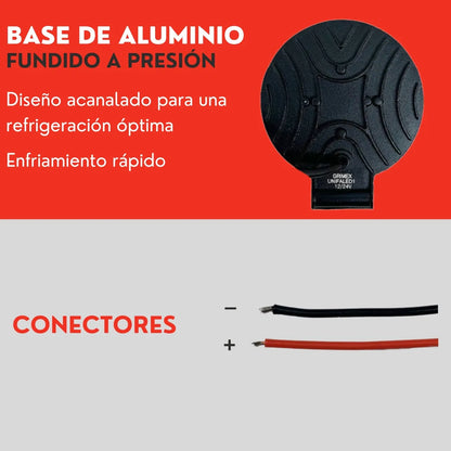 Par Faro Redondo 14 Led Luz Blanco Fijo Con Base Ore