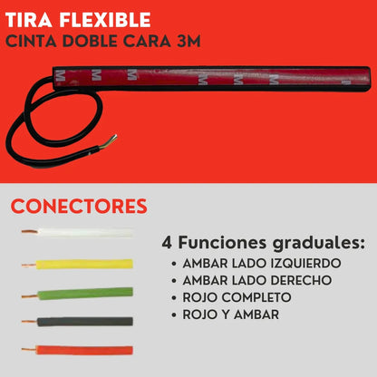 Par Tira 32 Led Auto Moto Luz Roja Direccional 19 Cm Ore