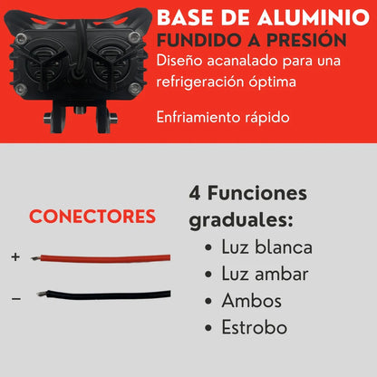 Par Faro Lupa Led Buho Bicolor Auxiliar Niebla Moto Ore
