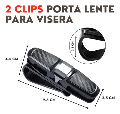 Genérico 2 Pzs Clip Porta Lente para Visera Auto Camioneta Universal