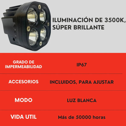 Luz Led Auxiliar Faro De Lupa Blanco Para Auto Moto Ore Agregar a favoritos