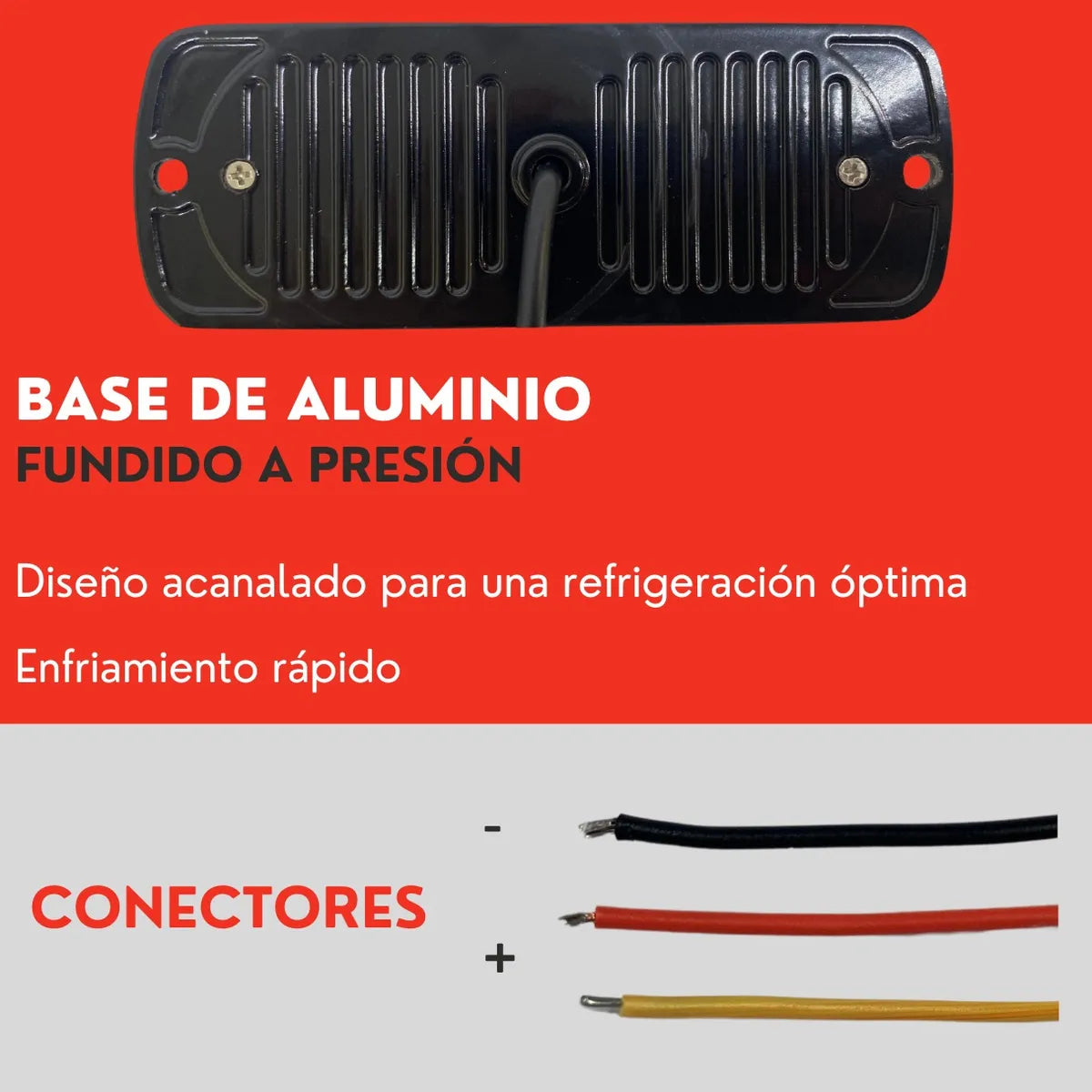 Genérico Par Faro Tipo Barra 12 Led Rojo Luz Fija Ore