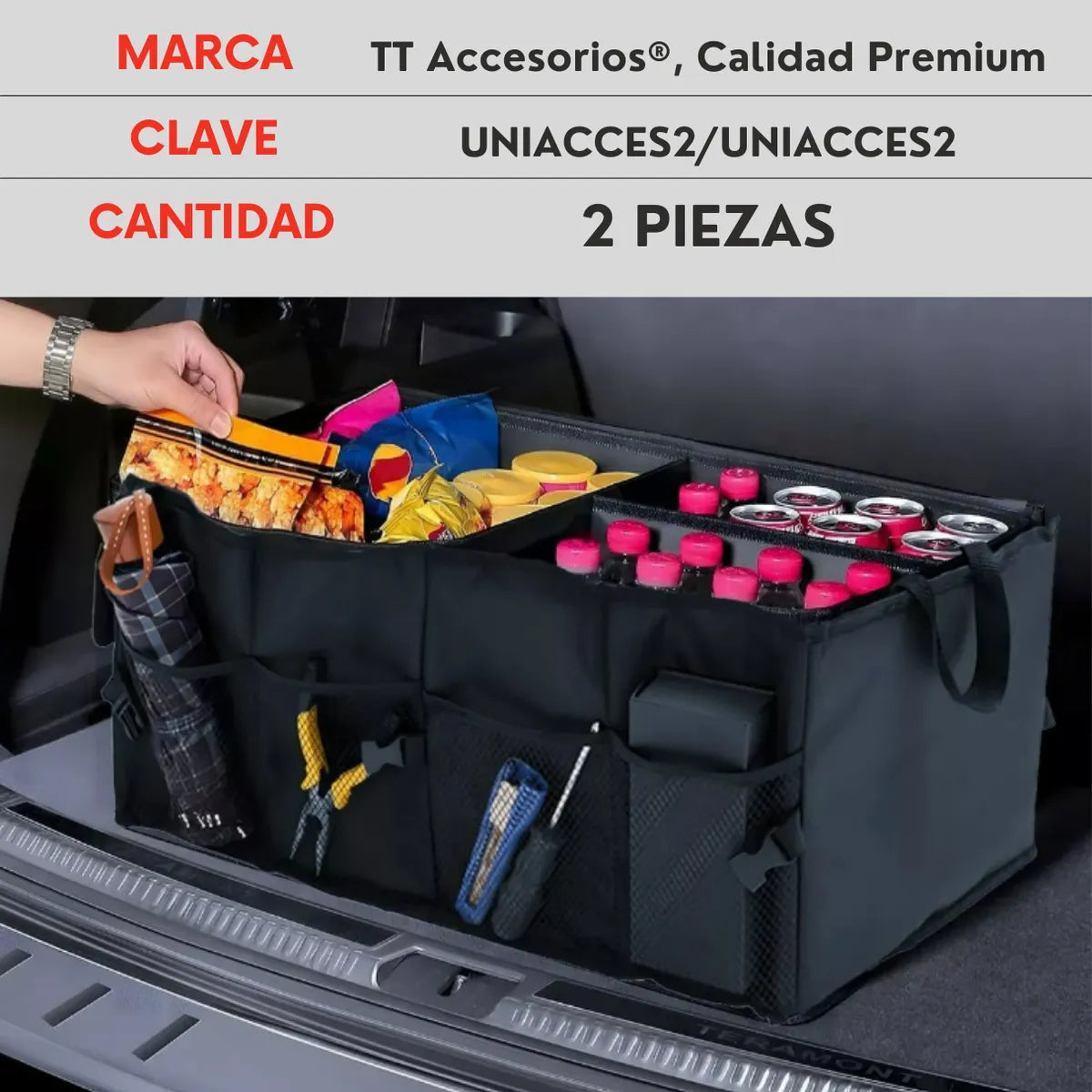 Genérico Par Organizador Cajuela Universal Plegable Camioneta Auto