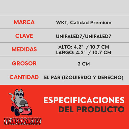 Par Faro 28 Led Cuadrado 84w Luz Azul Con Base Tipo Spot Ore