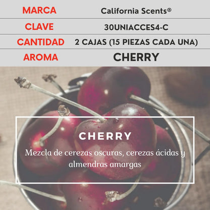 2 Cajas Aromatizante Auto California Scents Cherry 30 Pzs