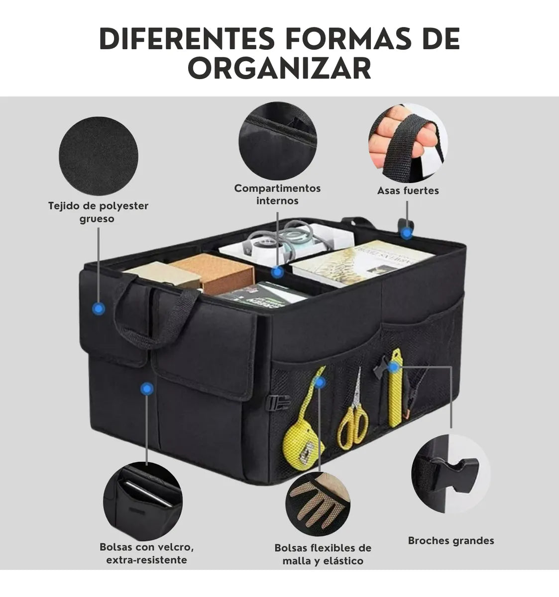 Genérico Par Organizador Cajuela Universal Plegable Camioneta Auto