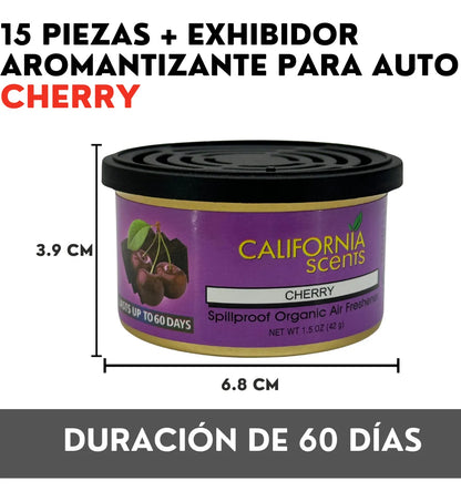 Caja 15 Pzs Aromatizante Auto California Scents Cherry