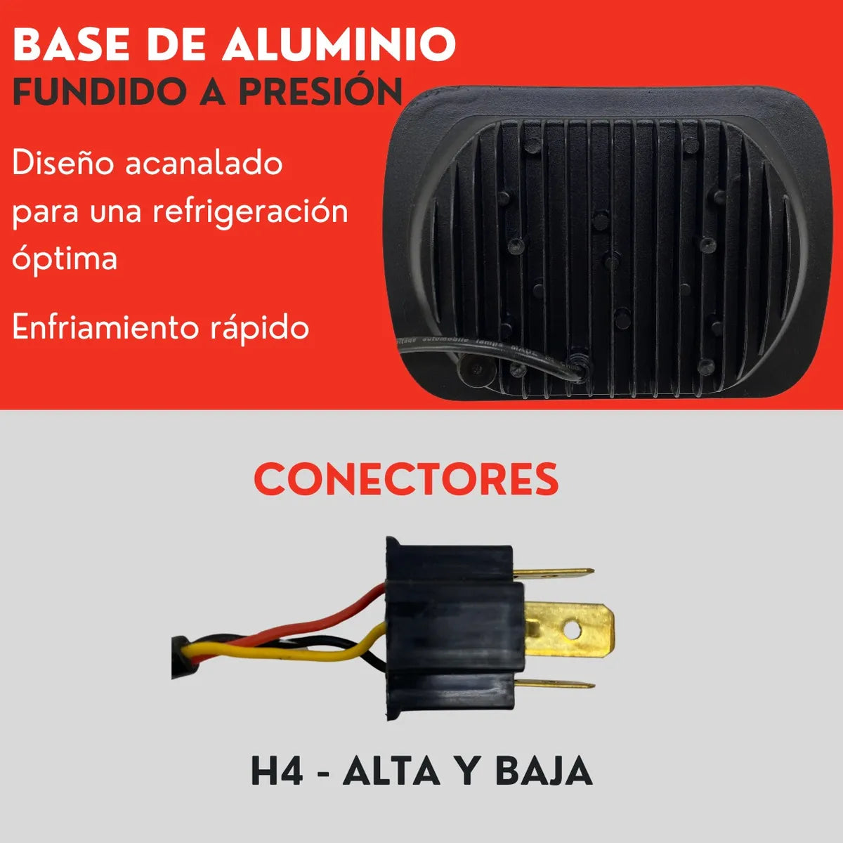 Par Faro Universal 15 Led 5x7 Alta Y Baja H4 45w Ore