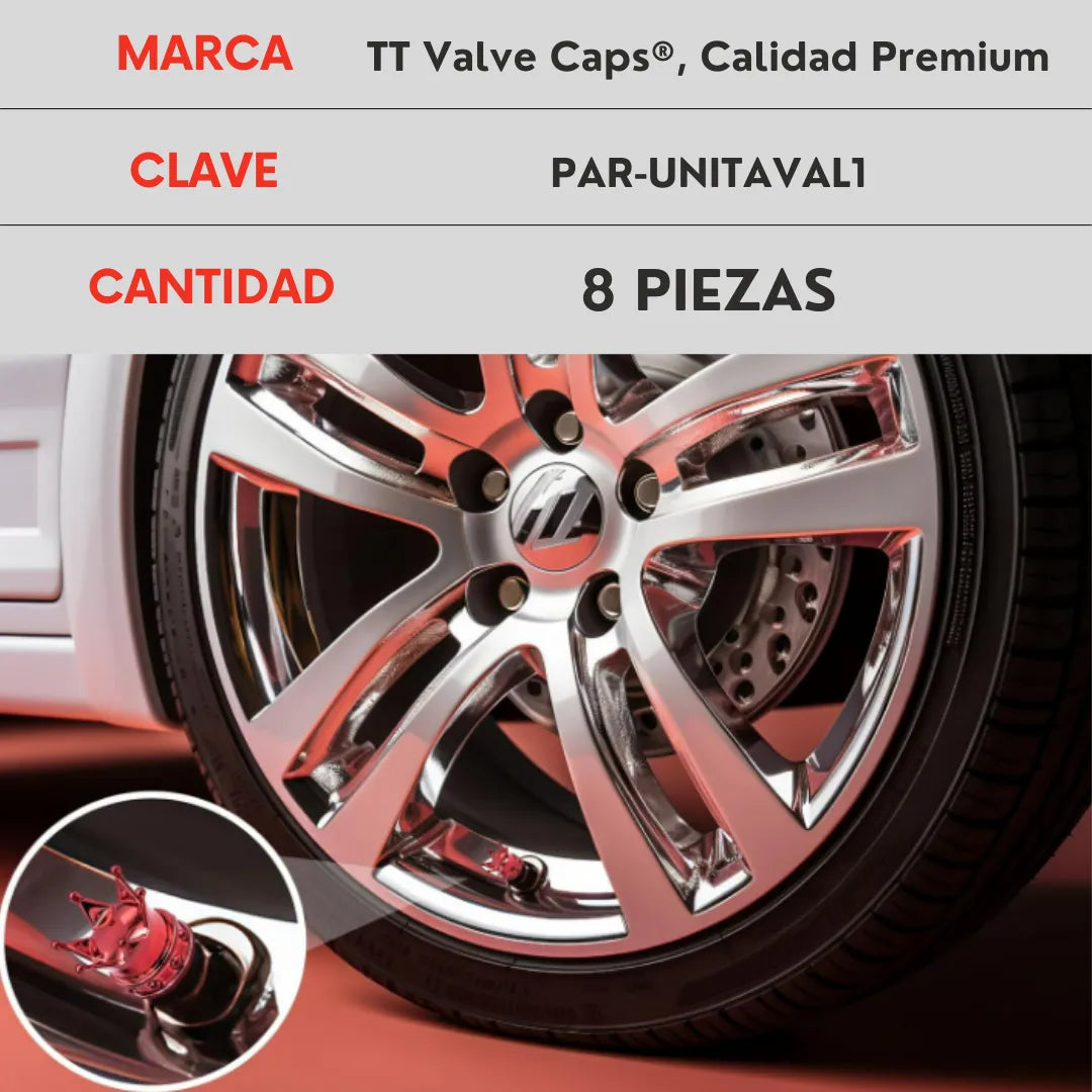 Genérico 8 Tapones Corona Rojo para Válvula De Llanta Coche Bici Moto