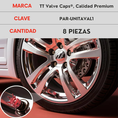 Genérico 8 Tapones Corona Rojo para Válvula De Llanta Coche Bici Moto