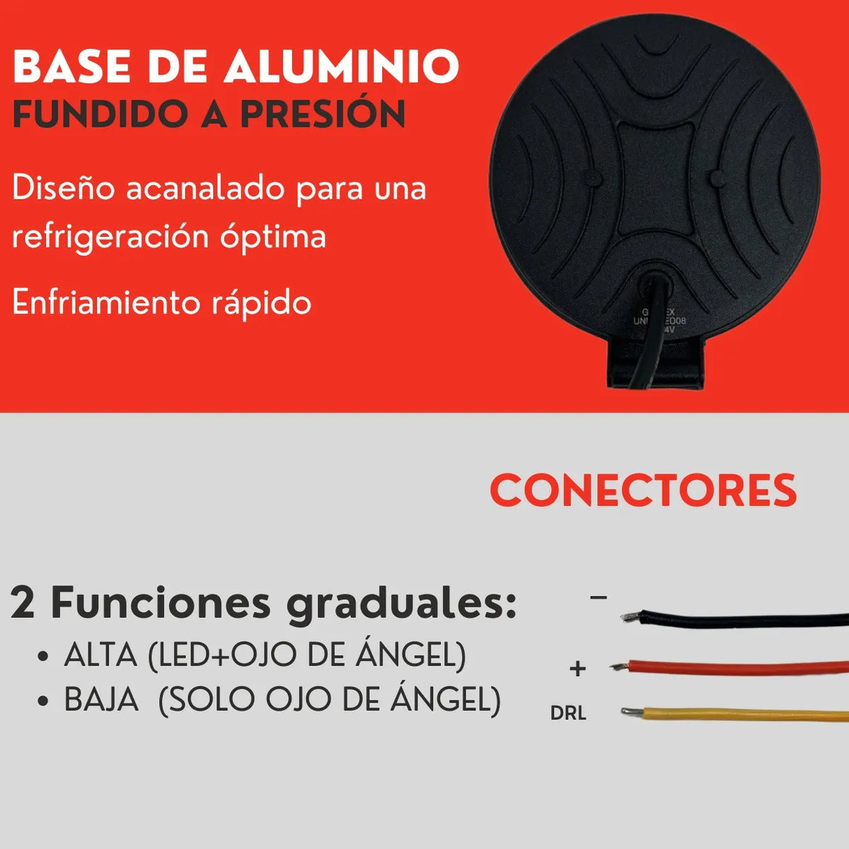 Par Faro 9 Led Ojo De Angel Alta Y Baja Auto Moto Ore