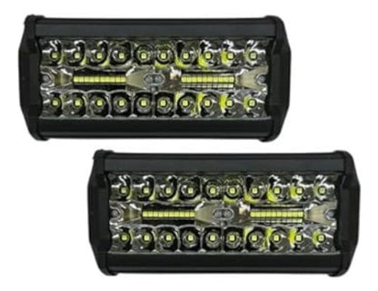  Faro Barra 12 Led Blanco Luz Fija 