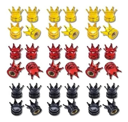 24 Tapones Corona Válvula Llanta Coche Bici Moto Cols