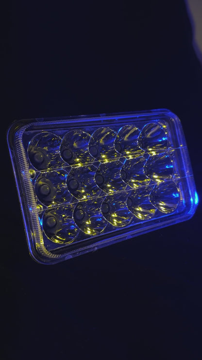 Faro Universal Rectangular 15 Led 5x7 Alta Y Baja H4 45w Ore